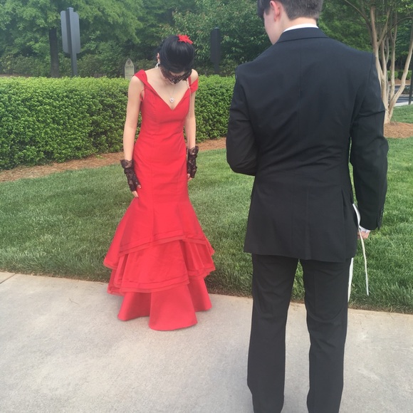 Hemmed for 5”4’ with 2’ heel.  Dry cleaned. - Picture 2 of 2